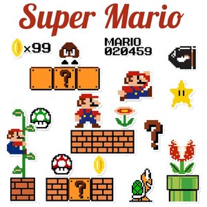 SUPER MARIO ステッカー スーパーマリオステッカー 23枚セット スーツケース スノーボード ストリートステッカー！送料無料！