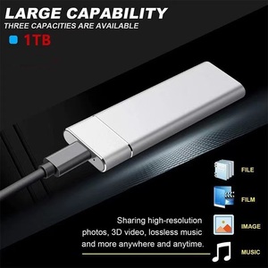 新品未使用お色選択可1TB外付けSSDドライブUSB3.1SSD外付けポータブルソリッドステートType-CSSD耐衝撃 PC/Mac/Windows/XBox適用シルバー