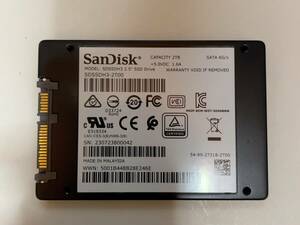 SanDisk 2TB SSD SATA ケース&ケーブル付き