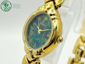 2405603714　◇ FABERGE ファベルジェ 9302 モザイクオパール文字盤 ゴールド オーバル レディース クォーツ QUARTZ QZ 腕時計 中古