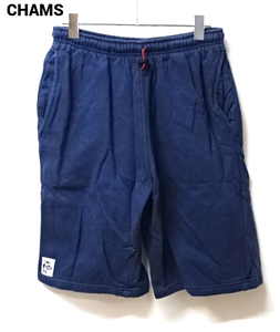 M【CHAMS Sweat Shorts Navy チャムス スウェット ハーフパンツ ショートパンツ ショーツ ネイビー オールド 古着】