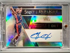 人気直書/60 Prizm Auto 17 Panini Select In Flight Grant Hill グラント・ヒル NBA サイン Pistons ユニフォーム バスケ 7 All-star HOF