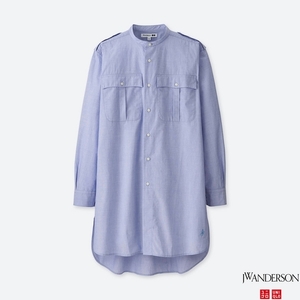 UNIQLO JWアンダーソンコラボ スタンドカラーロングシャツ（長袖） Lサイズ Blue 新品 完売 レア