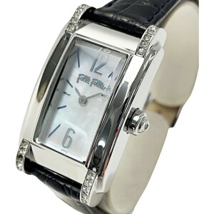 ☆☆ Folli Follie フォリフォリ 腕時計 WF5T162SP シルバー系 クォーツ シェル文字盤 レザー レディース やや傷や汚れあり