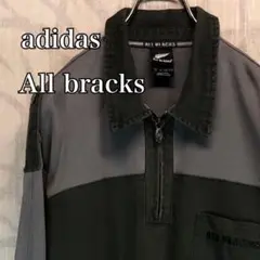 【激レア】アディダス　オールブラックス　ラガーシャツ　胸刺繍ロゴ　ビッグサイズ