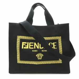 フェンディ 2way ロゴ トートバッグ ブランドオフ FENDI キャンバス トートバッグ キャンバス 中古 レディース