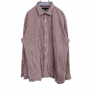 TOMMY HILFIGER 長袖 チェックシャツ XL トミーヒルフィガー レッド 古着卸 アメリカ仕入 t2109-4794