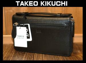 送料無料 特価即決【未使用】 TAKEO KIKUCHI ★ ジゼルニュー レザースマートセルバッグ ★ タケオキクチ 定価2万6400円 787202 箱 黒 ②