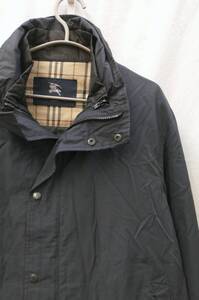 BURBERRYS NYLON LONG COAT バーバリーズ 中綿 ライナー付 ナイロン コート M 紺 黒 ネイビー ブラック BJB88-588-09 店舗受取可