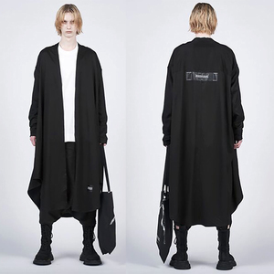 新品 23PS定価46200円 JULIUS ユリウス 希少 ロング ローブ シャツ カーディガン 黒 2 rickowens drkshdw Yohji Yamamoto incarnation Y-3