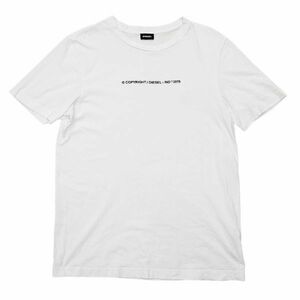 261183【XSサイズ】DIESEL T-JUST-COPY COPYRIGHT T-SHIRT 半袖 Tシャツ ホワイト ディーゼル 00SY74 0PATI メンズ やや訳あり▲2●