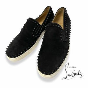 正規品 Christian Louboutin PIK BOAT FLAT VEAU VELOURS クリスチャン ルブタン スタッズ スリッポンシューズ スニーカー 43