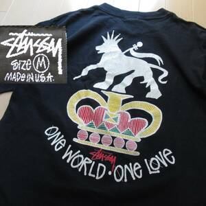 ★即決送込★アーカイブ級 80s USA製 STUSSY old oldstussy オールド ステューシー m l xl Tシャツ 黒タグ one love ラスタ ライオン skate