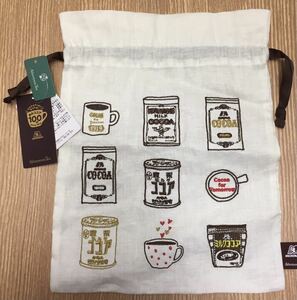 アフタヌーンティー×森永◎コラボ◎刺繍巾着◎森永ココア◎巾着袋◎新品タグ付き◎限定◎