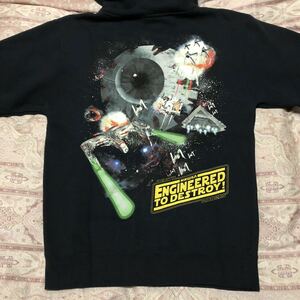 中古 美品 MISHKA ジップ パーカー S （M 相当）ネイビー 紺 スターウォーズ デススター フーディ スウェット ミシカ star wars keep watch