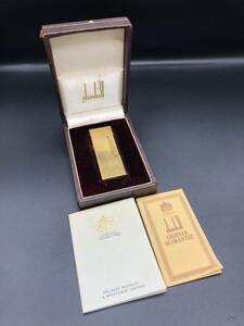 H◆箱・説明書付き☆dunhill ダンヒル 高級ガスライター ローラーガスライター 喫煙グッズ 喫煙具 メンズ レディース ゴールド系 現状品◆