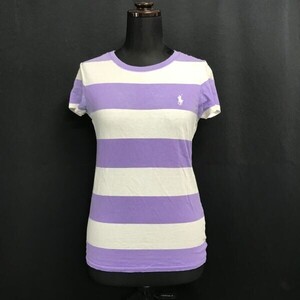 ラルフローレン/Ralph Lauren SPORT★Tシャツ/半袖カットソー【レディースS/紫×白/purple×white/ボーダー】Tops◆BH705