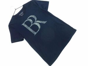 ネコポスOK BANANA REPUBLIC バナナリパブリック プリント Tシャツ sizeXL/濃紺 ■◆ ☆ eec1 メンズ