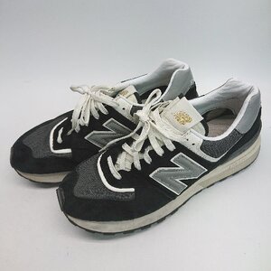 ◇ NEW BALANCE U574LGG1 エコフレンドリーモデル ローカット スニーカー サイズ28 ブラック グレー メンズ E