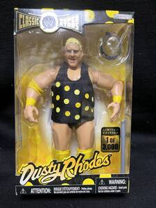 JAKKS：WWE CLASSIC SUPERSTARS EXCLUSIVE LIMITED ダスティ・ローデス ＜レッスルマニア6＞ w/リングコスチューム(3000体限定、未開封品）