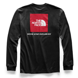 【新品本物 USA購入】THE NORTH FACE ノースフェイス■ RED BOX LS TEE ■ ブラックレッド / L ■ロンT Tシャツ 海外限定