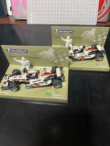 2台セット Michelin BAR Honda RA106 Barrichello+Button1/43 Minichamps PMA ミシュラン ホンダ バリチェロ バトン