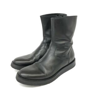 良好◆GIORGIO ARMANI ジョルジオアルマーニ ブーツ 42◆ ブラック レザー サイドジップブーツ メンズ 靴 シューズ boots ワークブーツ