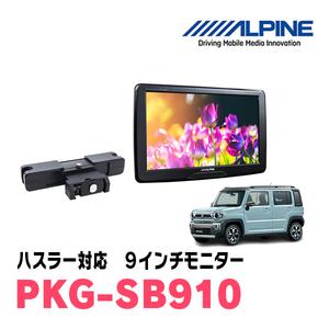 ハスラー(MR52S・R2/1～現在)用　アルパイン / PKG-SB910　9インチ・ヘッドレスト取付け型リアビジョンモニター