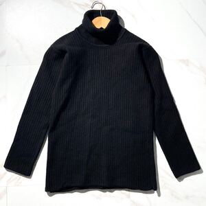 極美品◆ Yohji Yamamoto POUL HOMME 90s タートルネック 長袖ニット セーター ウール系 ブラック 黒 アーカイブ ヨウジヤマモトプールオム