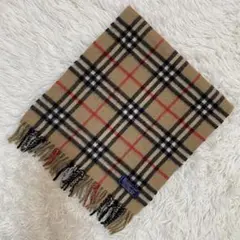 美品 England バーバリー マフラー カシミヤ100% キャメル チェック