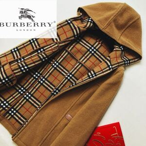 f23 超美品　人気の目立ちノバチェック! 参考価格12万●BURBERRY BLUE LABEL●ウールジップアップコート バーバリーコート レディース　38