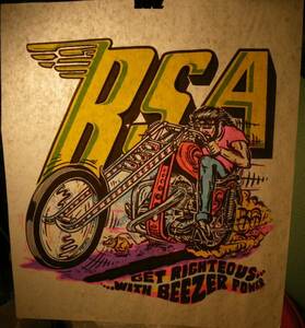 ビンテージ アイロンプリント 熱転写 BSA バイク Roach