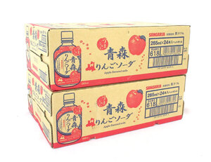 送料300円(税込)■gb155■◎飲料 サンガリア 青森りんごソーダ 265ml 24本入 2ケース(48本)【シンオク】