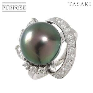 タサキ TASAKI 12号 リング 黒蝶真珠 12.2mm ダイヤ 0.82ct Pt プラチナ 指輪 パール 田崎真珠 Black Pearl Ring 90252040