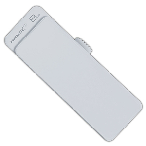 【5個セット】 HIDISC USB 2.0 フラッシュドライブ 8GB 白 スライド式 HDUF127S8G2X5