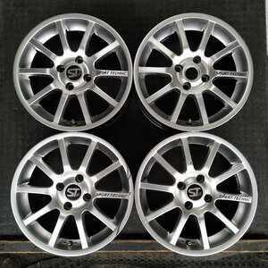 管理番号：S12-126【4本価格】【15x6.5J 4x100 ET+42 ハブ73】SPORT TECHNIC・ ロードスター シビック等・適格請求書発行可能