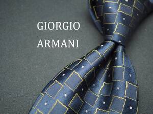 美品【GIORGIO ARMANI ジョルジオアルマーニ】 C1746 ネイビー SILK ブランド ネクタイ 古着 良品