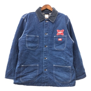 90年代 Dickies ディッキーズ デニム カバーオールジャケット ブルー (メンズ XL) 中古 古着 Q9507