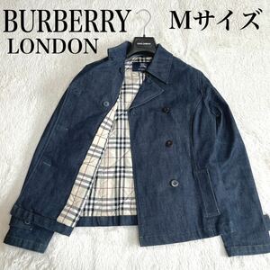 美品 BURBERRY ノバチェック インディゴ デニムジャケット Gジャン バーバリー