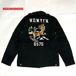 【希少】NEIGHBORHOOD　ネイバーフッド　M-65.HUNT/C-JKT　ミリタリージャケット　鹿　刺繍　ユニセックス　個性的　2WAY　092SPNH-JKM04