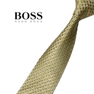 HUGO BOSS ネクタイ やや細身 ドット柄 スクエア柄 ヒューゴボス USED 中古 m1346