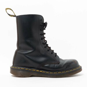 【1円スタート】DR. MARTENS ドクターマーチン 1490 10ホールブーツ STANDARD FIT 革靴 ブラック スムースレザー UK6 25cm相当 メンズ