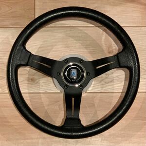 送料無料 ナルディ NARDI ラリー LEATHER ブラックスポーク ブラックレザー レッドステッチ 330mm 旧車 ノスタルジック N753