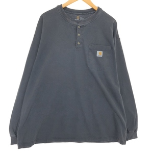 古着 カーハート Carhartt ヘンリーネック 無地ポケットロングTシャツ ロンT メンズXL相当 /eaa469116