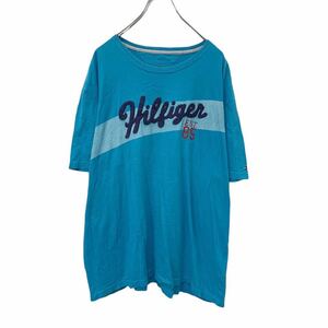 TOMMY HILFIGER 半袖 ロゴ Tシャツ XL ブルー トミーヒルフィガー ストリート 古着卸 アメリカ仕入れ a408-5194