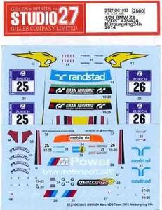 【STUDIO27】1/24 Z4 VDS #25/#26 Nurburgring24h 2014 デカール