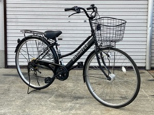 静岡発☆ サカモトテクノ BRIGHTLY 自転車 27インチ 6段変速 LEDライト付き 防犯登録解除済 ※商品説明要確認