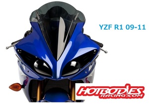 希少品 YZF R1 09-11 HOT BODIES Racing ヘッドライトカバー スモーク 検 WSB スーパーバイク ホットボディーズ アッパーカウル スクリーン