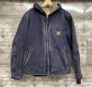 Carhartt カーハート ダック地 ジャケット パーカー ワークジャケット 裏地フリース ネイビー 店舗受取可