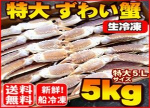 ★送料無料2024！船上凍結産地箱 極太５L 生ズワイガニ５kg（約12肩【かに カニ 蟹